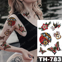 Load image into Gallery viewer, Luxury Big Waterproof Temporary Sticker Tattoo Large Flowers And Animals Body Tattos For Womens