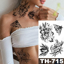 Load image into Gallery viewer, Luxury Big Waterproof Temporary Sticker Tattoo Large Flowers And Animals Body Tattos For Womens