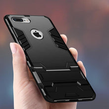 将图片加载到图库查看器,Luxury Black Cool Armor Case For iPhone 8 7 6 6S Plus 5 5s Shockproof Case For iPhone X XS MAX XR Stand Cover Case Heavy Duty Shockproof Armor Dual Layer Protection Back Case Cover
