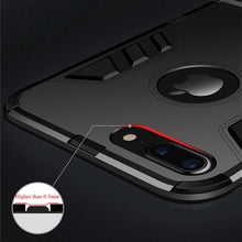 将图片加载到图库查看器,Luxury Black Cool Armor Case For iPhone 8 7 6 6S Plus 5 5s Shockproof Case For iPhone X XS MAX XR Stand Cover Case Heavy Duty Shockproof Armor Dual Layer Protection Back Case Cover