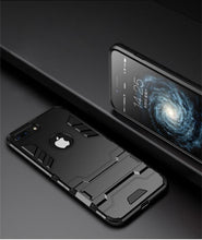 将图片加载到图库查看器,Luxury Black Cool Armor Case For iPhone 8 7 6 6S Plus 5 5s Shockproof Case For iPhone X XS MAX XR Stand Cover Case Heavy Duty Shockproof Armor Dual Layer Protection Back Case Cover