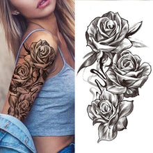 Load image into Gallery viewer, Luxury Black Forest Tiger Wolf Tattoo Sticker Temporary Tattoo Animals Colorful Big Tattoo Stickers For Mens Womens