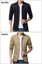 将图片加载到图库查看器,Luxury Black Mens Jacket Fashion Jacket Men Slim Fit Business Casual Male Jackets Warm Outdoor Men's Lightweight Cotton Jacket Elegant Slim Men Solid Color Clothing