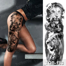 Load image into Gallery viewer, Luxury Black Temporary Tattoo Waterproof Big Lion Tattoo For Body Arm Legs Modern Large Design