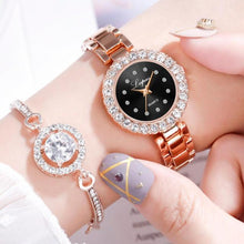 将图片加载到图库查看器,Luxury Bracelet Watches Set For Women Fashion Geometric Bangle Quartz Clock Wrist Watch With Quartz Movement Crystal Diamond Classic Fashion Romantic Jewelry Cuff Bracelet Set