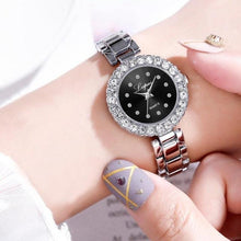 将图片加载到图库查看器,Luxury Bracelet Watches Set For Women Fashion Geometric Bangle Quartz Clock Wrist Watch With Quartz Movement Crystal Diamond Classic Fashion Romantic Jewelry Cuff Bracelet Set
