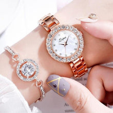 将图片加载到图库查看器,Luxury Bracelet Watches Set For Women Fashion Geometric Bangle Quartz Clock Wrist Watch With Quartz Movement Crystal Diamond Classic Fashion Romantic Jewelry Cuff Bracelet Set