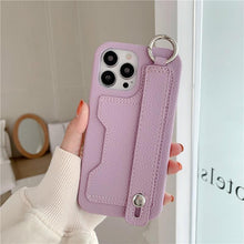 将图片加载到图库查看器,Luxury Card Holder Wrist Strap Leather Wallet Case For iphone 12 13 14 14pro 13Pro Max Mini Protective Cover Wallet Case With Leather Adjustable Hand Strap Phone Cover