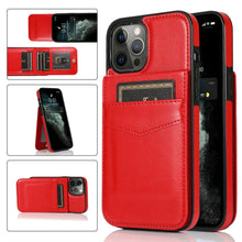 将图片加载到图库查看器,Luxury Cards Case For iPhone 14 13 12 Mini 11 Pro Max Durable Leather Strong Stand Holder Phone Cover Magnetic Flip Case For Women Girls With Card Holder Secure Card Holder