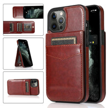 将图片加载到图库查看器,Luxury Cards Case For iPhone 14 13 12 Mini 11 Pro Max Durable Leather Strong Stand Holder Phone Cover Magnetic Flip Case For Women Girls With Card Holder Secure Card Holder