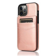 将图片加载到图库查看器,Luxury Cards Case For iPhone 14 13 12 Mini 11 Pro Max Durable Leather Strong Stand Holder Phone Cover Magnetic Flip Case For Women Girls With Card Holder Secure Card Holder