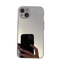Load image into Gallery viewer, Luxury Clear Back Mirror Shock-Absorption Anti-Scratch Bright Reflection Protective Case Cover Silver Golden Mirror Shockproof Case for iPhone 14 13 12 Pro Max 11 X XR XS 8Plus iphone Hard Back Cover