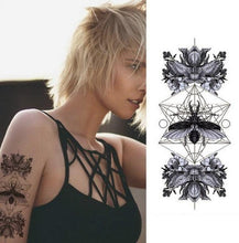 将图片加载到图库查看器,Luxury Colorful And Black Womens Tattoo Temporary Flower Waterproof Elegant Modern Tattoo For Shoulder
