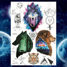 Load image into Gallery viewer, Luxury Colorful Flower Lavender Waterproof Temporary Tattoos Animals Arm Chest Tattoo Stickers Elegant Summer Style For Womens Mens
