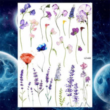 Load image into Gallery viewer, Luxury Colorful Flower Lavender Waterproof Temporary Tattoos Animals Arm Chest Tattoo Stickers Elegant Summer Style For Womens Mens