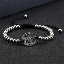 将图片加载到图库查看器,Luxury Copper Beads Pendant Beaded Bracelet Adjustable Life Tree Word Heart Shape Alloy Charm Bangles Couple Wrist Gold Bracelets For Women Bracelet Set Stretch Stackable Bracelets