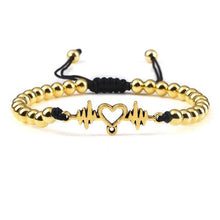 将图片加载到图库查看器,Luxury Copper Beads Pendant Beaded Bracelet Adjustable Life Tree Word Heart Shape Alloy Charm Bangles Couple Wrist Gold Bracelets For Women Bracelet Set Stretch Stackable Bracelets