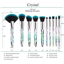 Load image into Gallery viewer, Luxury Cosmic Color New Luxury Crystal Makeup Brushes Powder Foundation Eyeshadow Eyebrow Cosmetics for Face Fan Make Up Brush Set