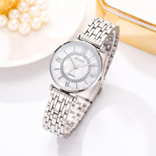 Load image into Gallery viewer, Luxury Crystal Women Bracelet Watches Fashion Diamond Quartz Watch Steel Wristwatch Stainless Steel Metal Women's Wrist Watch Two Tone Fashion Elegant Diamond Analog Quartz Watch Gift For Woman