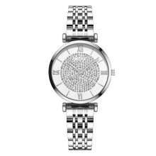 Load image into Gallery viewer, Luxury Crystal Women Bracelet Watches Fashion Diamond Quartz Watch Steel Wristwatch Stainless Steel Metal Women's Wrist Watch Two Tone Fashion Elegant Diamond Analog Quartz Watch Gift For Woman