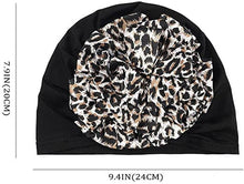 Load image into Gallery viewer, Luxury Elegant Bonnet Lightweight Soft Big Black Flower Elastic Elegant Hijab Caps Turban Africa Lightweight Headtie Head Scarf Soft Wrap Hat For Women