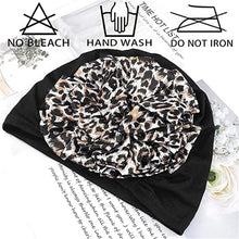 Load image into Gallery viewer, Luxury Elegant Bonnet Lightweight Soft Big Black Flower Elastic Elegant Hijab Caps Turban Africa Lightweight Headtie Head Scarf Soft Wrap Hat For Women