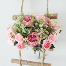将图片加载到图库查看器,Luxury Fake Flowers Artificial Silk Roses High Quality Big Bouquet For Office Parties Bridal and Wedding Decoration Artificial Rose Flowers Bouquet Silk Flowers Rose for Home Bridal Wedding Party Festival Decor