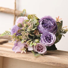 将图片加载到图库查看器,Luxury Fake Flowers Artificial Silk Roses High Quality Big Bouquet For Office Parties Bridal and Wedding Decoration Artificial Rose Flowers Bouquet Silk Flowers Rose for Home Bridal Wedding Party Festival Decor