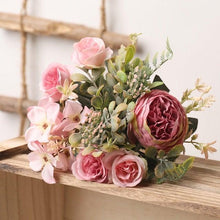 将图片加载到图库查看器,Luxury Fake Flowers Artificial Silk Roses High Quality Big Bouquet For Office Parties Bridal and Wedding Decoration Artificial Rose Flowers Bouquet Silk Flowers Rose for Home Bridal Wedding Party Festival Decor
