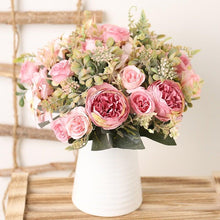 将图片加载到图库查看器,Luxury Fake Flowers Artificial Silk Roses High Quality Big Bouquet For Office Parties Bridal and Wedding Decoration Artificial Rose Flowers Bouquet Silk Flowers Rose for Home Bridal Wedding Party Festival Decor