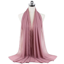 Load image into Gallery viewer, Luxury Fashion Long Soft Solid Chiffon Scarf Head Wrap Echarpe Shawl Lightweight Headscarf Instant Ready To Wear Elegant Hijab Scarf Wrap Muslim Shawl Islamic Hijabs Arab Wrap Head Scarves For Women