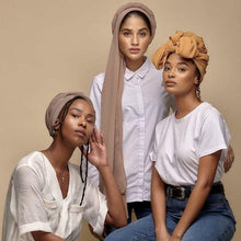 Load image into Gallery viewer, Luxury Fashion Long Soft Solid Chiffon Scarf Head Wrap Echarpe Shawl Lightweight Headscarf Instant Ready To Wear Elegant Hijab Scarf Wrap Muslim Shawl Islamic Hijabs Arab Wrap Head Scarves For Women