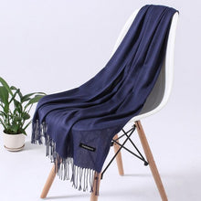 Load image into Gallery viewer, Luxury Fashion Winter Solid Colorful Soft Scarf Hijabs Tassels Long Warm Shawls Hijabs Lightweight Scarfs Scarves Cashmere Elegant Hijabs Scarves Wraps For Women