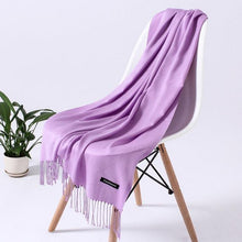 Load image into Gallery viewer, Luxury Fashion Winter Solid Colorful Soft Scarf Hijabs Tassels Long Warm Shawls Hijabs Lightweight Scarfs Scarves Cashmere Elegant Hijabs Scarves Wraps For Women