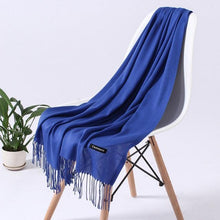 Load image into Gallery viewer, Luxury Fashion Winter Solid Colorful Soft Scarf Hijabs Tassels Long Warm Shawls Hijabs Lightweight Scarfs Scarves Cashmere Elegant Hijabs Scarves Wraps For Women