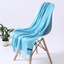 Load image into Gallery viewer, Luxury Fashion Winter Solid Colorful Soft Scarf Hijabs Tassels Long Warm Shawls Hijabs Lightweight Scarfs Scarves Cashmere Elegant Hijabs Scarves Wraps For Women