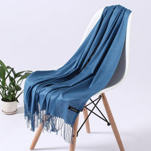 Load image into Gallery viewer, Luxury Fashion Winter Solid Colorful Soft Scarf Hijabs Tassels Long Warm Shawls Hijabs Lightweight Scarfs Scarves Cashmere Elegant Hijabs Scarves Wraps For Women
