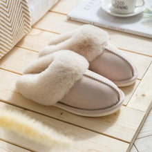Load image into Gallery viewer, Luxury Faux Suede Home Women Full Fur Slippers Winter Warm Plush Bedroom Non-Slip Couples Shoes Indoor Furry Slippers Memory Foam Fluffy Soft Warm Slip On House Slippers Anti-Skid Cozy Plush For Indoor Outdoor