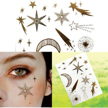 Load image into Gallery viewer, Luxury Flash Metallic Waterproof Temporary Tattoo Gold Silver Flower Tattoo Sticker Long Lasting Gold Design For Womens