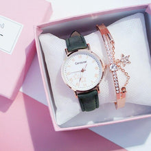 Load image into Gallery viewer, Luxury Girl Watch Student High School Small Fresh Watch Pink Cute Star Starry Sky Casual Leather Female Wrist Watch Leather Band Thin Minimalist Casual Simple Dress Watch