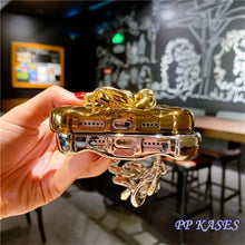 Load image into Gallery viewer, Luxury Gold Plating Electroplated Bracelet Cute Compatible with iPhone Diamond Case Luxury Sparkle Glitter Rhinestone Phone Case For iPhone 14 13 Promax 11 12 Pro Max Mini Xs Max XR 8 7 Plus Mirror Cover