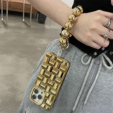 Load image into Gallery viewer, Luxury Gold Plating Electroplated Bracelet Cute Compatible with iPhone Diamond Case Luxury Sparkle Glitter Rhinestone Phone Case For iPhone 14 13 Promax 11 12 Pro Max Mini Xs Max XR 8 7 Plus Mirror Cover
