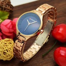 Load image into Gallery viewer, Luxury Gold Womens Watch Stainless Steel Ladies Wrist Watches Analog Quartz Watch Steel Quartz Ladies Watch Waterproof Stainless Steel Wrist Watch For Women
