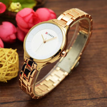 Load image into Gallery viewer, Luxury Gold Womens Watch Stainless Steel Ladies Wrist Watches Analog Quartz Watch Steel Quartz Ladies Watch Waterproof Stainless Steel Wrist Watch For Women