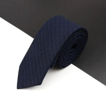 Load image into Gallery viewer, Luxury High Quality Black Grey Skinny Wool Tie For Men Business Meeting Necktie Fashionable Design Excellent Men Gift