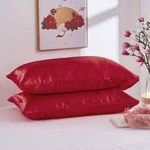 Load image into Gallery viewer, Luxury Ladies Satin Pillowcase Satin Silk Ultra Soft Standard Pillowcase Silk Satin Pillow Cases For Hair and Skin Soft King Queen Elegant Standard Bedding Pillowcase Cushion Cover Home Decor