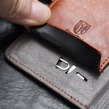 Load image into Gallery viewer, Luxury Leather Case For iPhone 13 11 12 14 Pro Max Mini Wallet Pocket Flip Case Cover Vintage Luxury Genuine Leather Fashion Business Classic Flip Case For Men