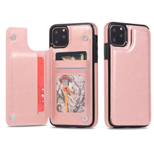 Load image into Gallery viewer, Luxury Leather Cover For iPhone 14 12 13 Mini 11 Pro XR XS Max 6 6s 7 8 Plus 5 5s Wallet Phone Card Slot Flip PU Leather Kickstand Card Slots Case Double Magnetic Clasp Durable Shockproof Cover For iPhone