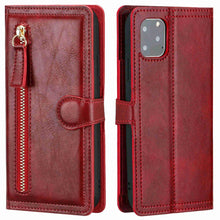 Load image into Gallery viewer, Luxury Leather Flip Wallet Case For iPhone 14 13 12 11 Pro MAX X XS XR Card Holder Stand Cover Retro Brown Card Holder Slots Pocket Case PU Leather Magnetic Closure Kickstand Shockproof Flip Case
