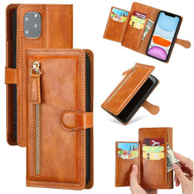 Load image into Gallery viewer, Luxury Leather Flip Wallet Case For iPhone 14 13 12 11 Pro MAX X XS XR Card Holder Stand Cover Retro Brown Card Holder Slots Pocket Case PU Leather Magnetic Closure Kickstand Shockproof Flip Case